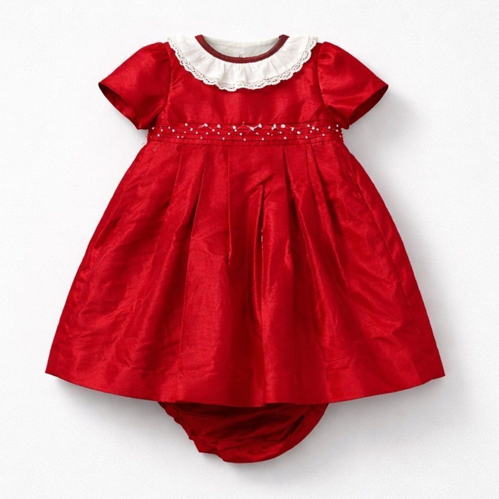 Edgehill Collection Red embroidered 2 piece formal holiday dress size 9 months